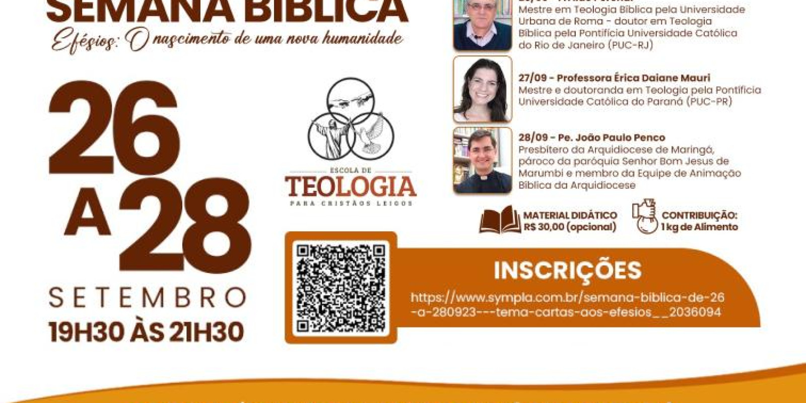 SEMANA BÍBLICA 2023 SERÁ REALIZADA DE 26 A 28 DE SETEMBRO