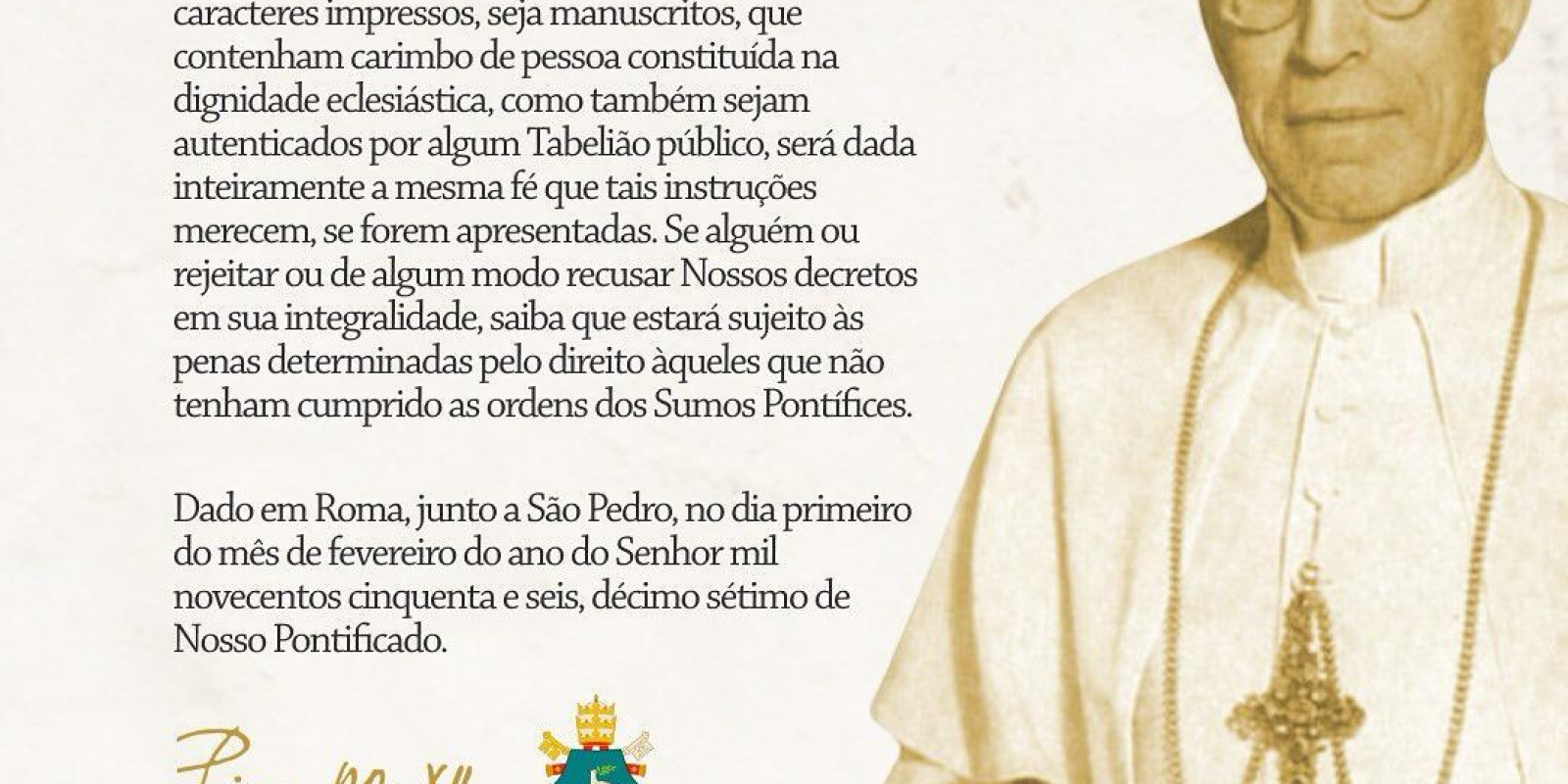 68 ANOS DA CRIAÇÃO DA ARQUIDIOCESE DE MARINGÁ