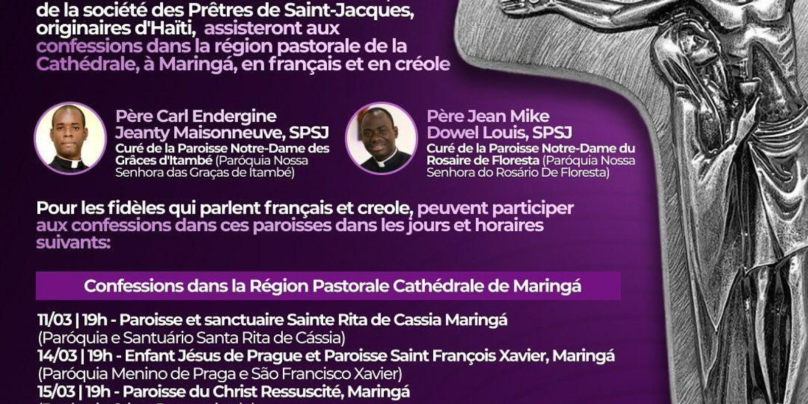 ARQUIDIOCESE REALIZA CONFISSÕES PARA IMIGRANTES DE LÍNGUA FRANCESA E CREOLA