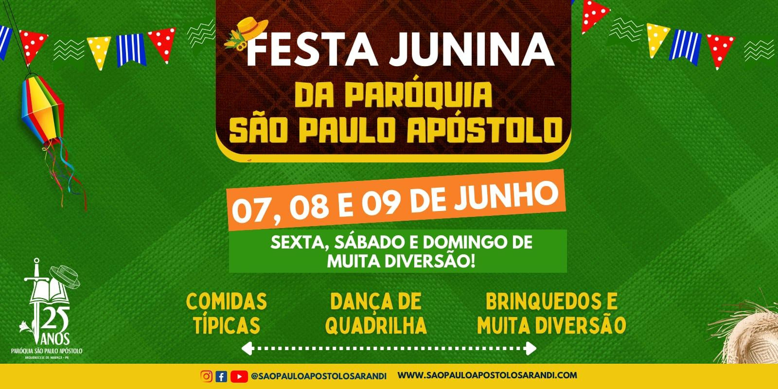 PROGRAMAÇÃO COMPLETA DA FESTA JUNINA