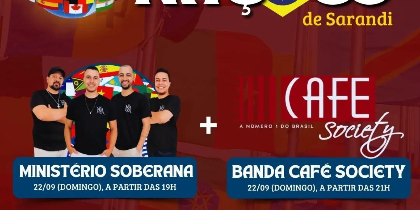 FESTA DAS NACÕES: DOMINGO DE DUPLA ATRAÇÃO MUSICAL