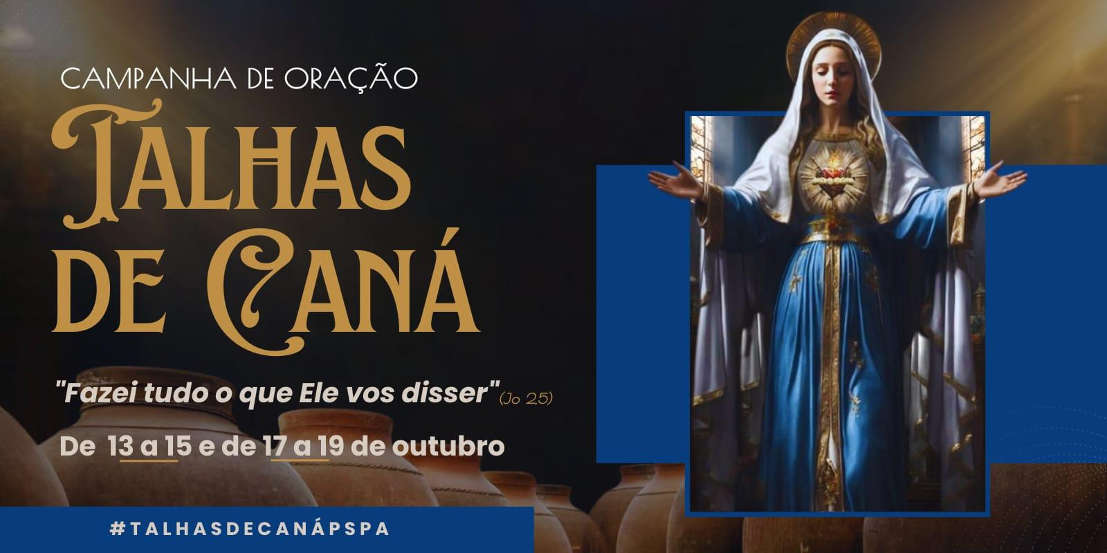 TALHAS DE CANÁ COMEÇA NESTE DOMINGO (13/10)