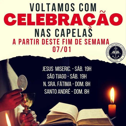 Paróquia divulga agenda de missas durante o mês de janeiro Paróquia divulga agenda de missas durante o mês de janeiro
