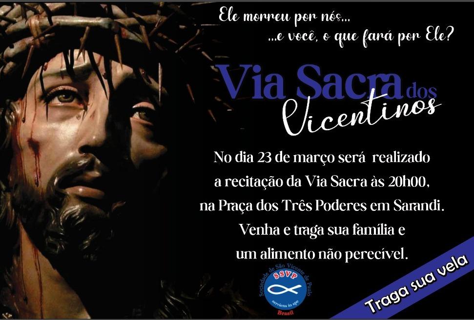 Vicentinos de Sarandi realizam Via Sacra na praça dos "Três Poderes" nesta quinta-feira (23/3)