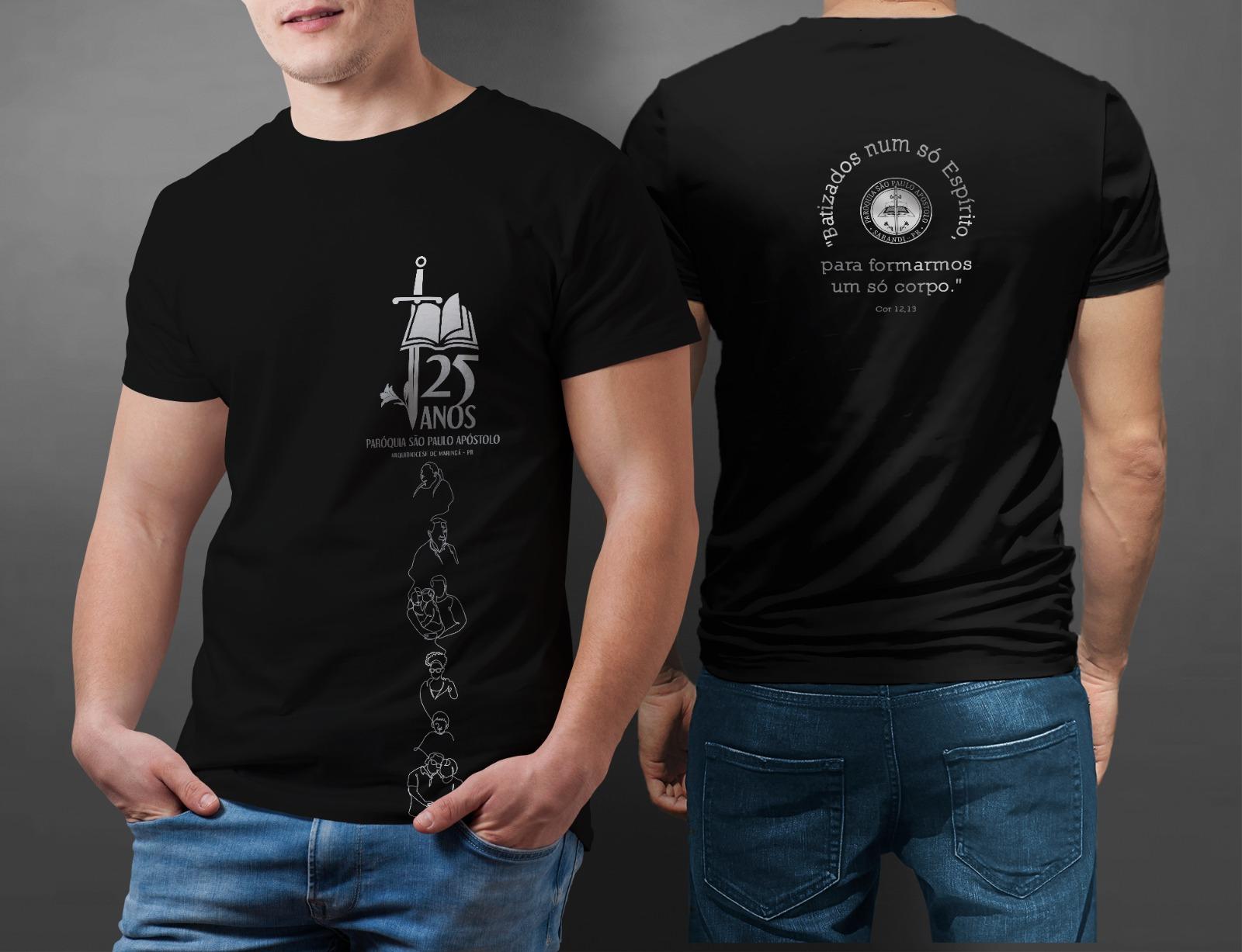 Chegaram as camisetas dos 25 anos da Paróquia