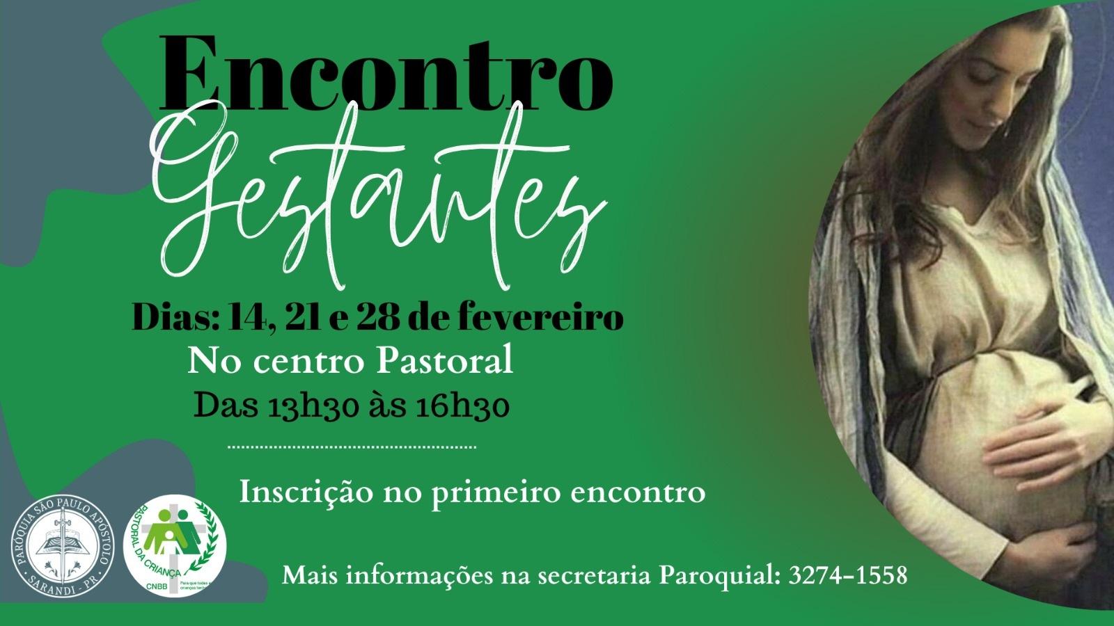 COMEÇA HOJE (14/2) O CURSO DE GESTANTE DA PASTORAL DA CRIANÇA