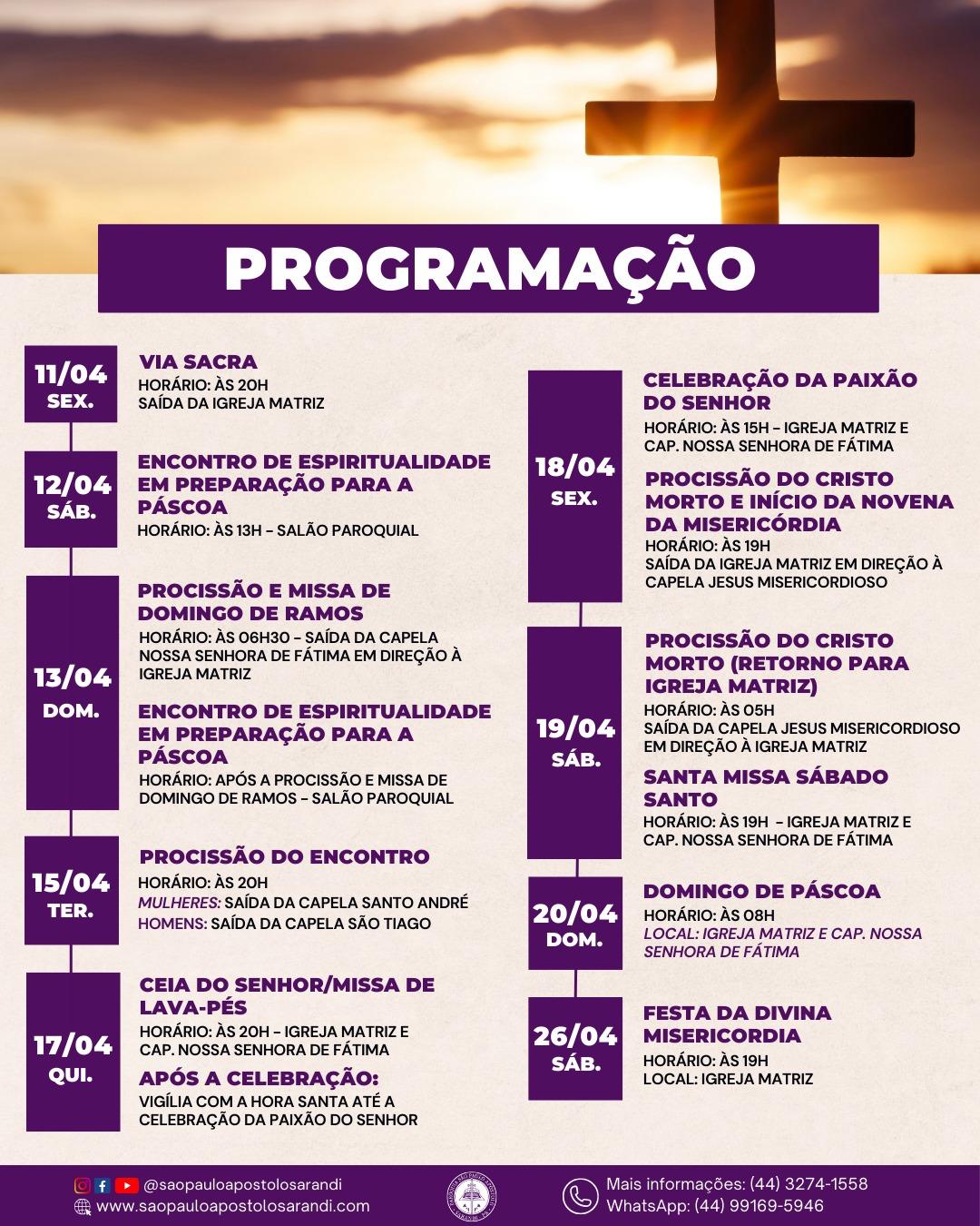 ATIVIDADES PAROQUIAIS RUMO À PÁSCOA DO SENHOR ATIVIDADES PAROQUIAIS RUMO À PÁSCOA DO SENHOR