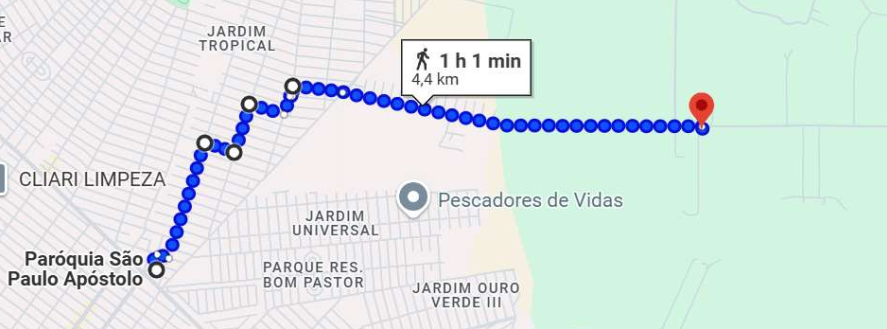 CAMINHADA COMEÇA ÁS 4H30 SAINDO DA MATRIZ