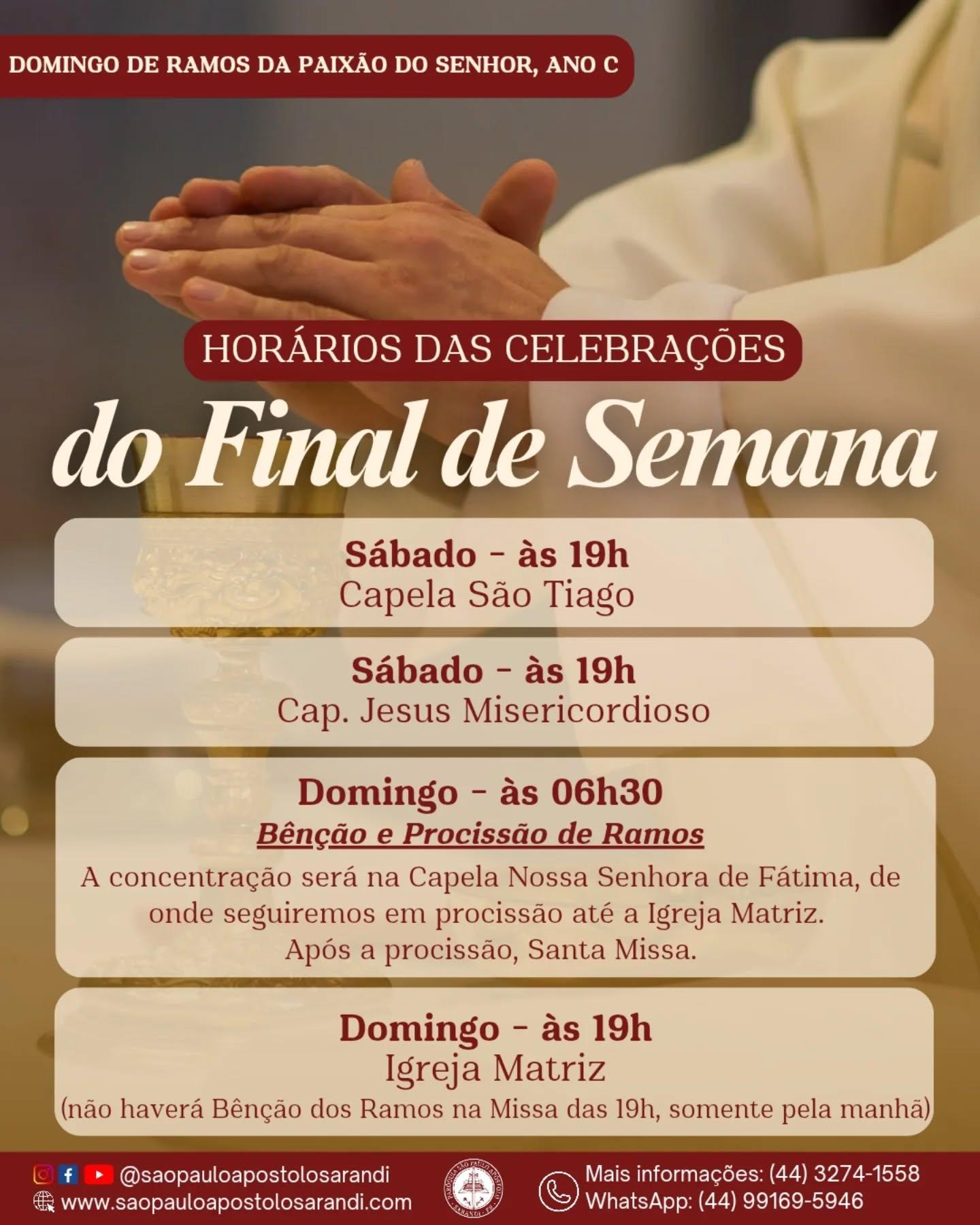 ESCALA DO DOMINGO DE RAMOS DA PAIXÃO DO SENHOR