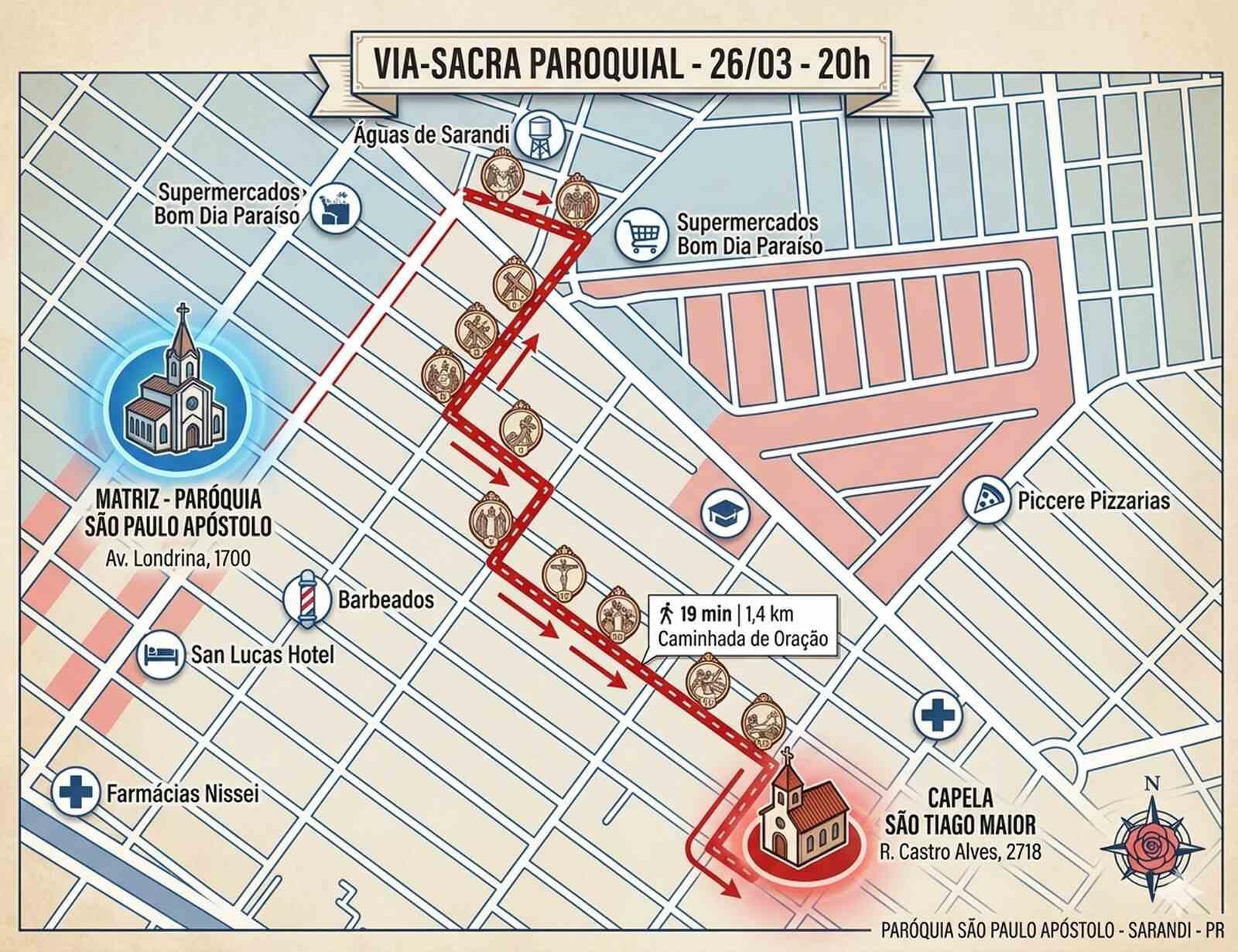 VIA-SACRA PAROQUIAL NESTA QUINTA-FEIRA, 20H